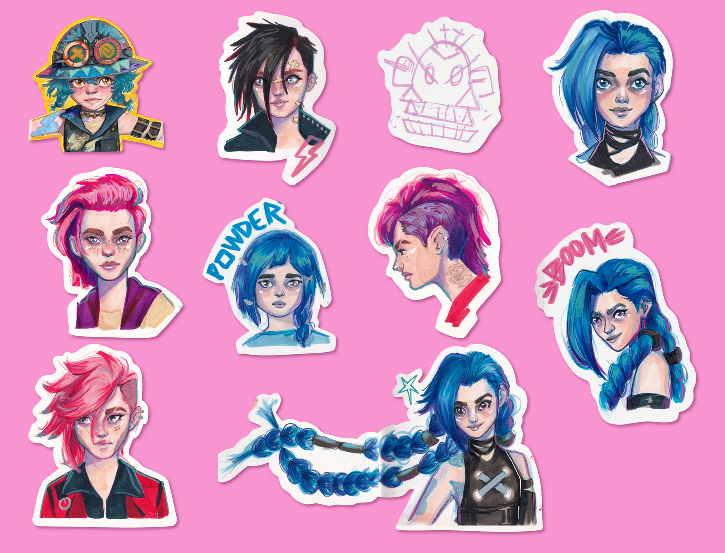 ARCANE JINX & VI  HOLOGRAPHIC STICKERS - 20 STICKERS